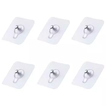 6X Wall Hook Strong Adhesive Photo Frame Hanger Hanging Seamless Storage Painting Clock Kitchen Bathroom Tools 6*6/50 silk