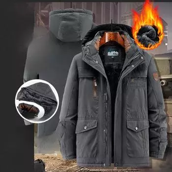 6XL Plus бархатная толстая стеганая куртка мужская зимняя свободная куртка большого размера для пап среднего возраста, устойчивая к холоду теплая стеганая куртка 6XL чёрный