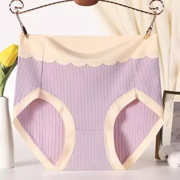 6XL женские трусы больших размеров из чистого хлопка, антибактериальные, мягкие, бесшовные, с высокой талией, дышащие, треугольные трусики XL