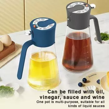 700 мл 2 в 1 бутылка-спрей для масла, стеклянная перевернутая бутылка-спрей для масла, дистрибьютор кухонного масла, кухонные принадлежности, гаджеты, дропшиппинг темно серый