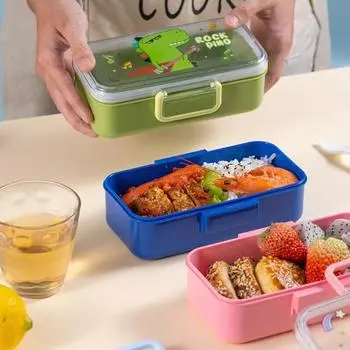 700 мл детский ланч-бокс Bento герметичная коробка для закусок мультяшный без BPA удобный контейнер для переноски детского питания для школы и приключений на свежем воздухе A