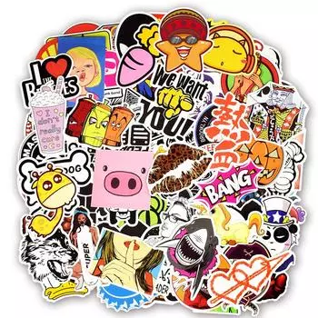700 шт. случайные красочные наклейки смешанные граффити панк мультфильм наклейки игрушки для детей DIY гитара дорожный чехол для ноутбука велосипедные наклейки