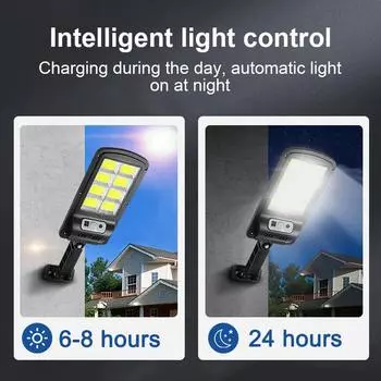 700 Вт супер светодиодная солнечная лампа IPX6 водонепроницаемая 120COB солнечная лампа уличный пульт дистанционного управления PIR датчик движения перезаряжаемые уличные фонари