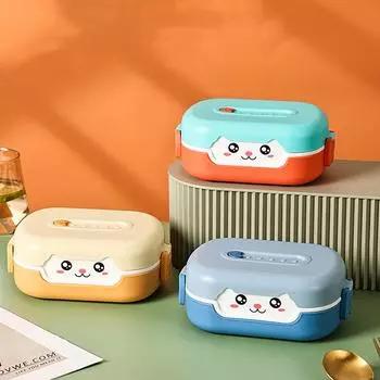 700ml Cartoon Children Bento Lunch Boxes Leak-proof Food Container With Compartments (without 700ML