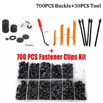 700PCS Boxed Mixed Car Door Bumper Panel Fender Retainer Push Rivet Fastener Clips With 30PCS Tool