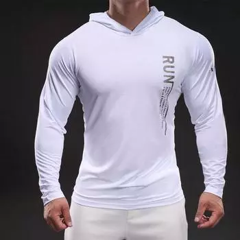 70222 New Quick-dry Ice Silk Long-sleeved Men s Casual Sports Elastic Fitness Outdoor T-shirt Top M