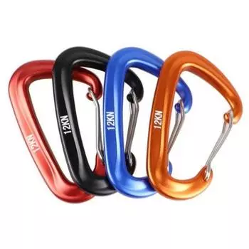 7075 Алюминиевые карабины, прочные карабины с зажимами 12 кН для гамаков, крепления на кемпинговых принадлежностях, брелоки 1pcs чёрный