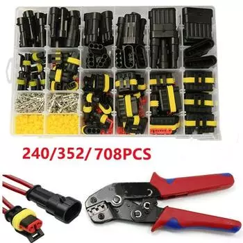 708/352 шт. 1 HID водонепроницаемые разъемы, автомобильный морской уплотнитель, электрический провод, разъем, жгут проводов для грузовика