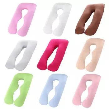 70*130 см Большой размер Чистый хлопок Ткань Многофункциональная наволочка для беременных Хлопок Комфорт Мягкий чехол U-типа для беременных женщин серый