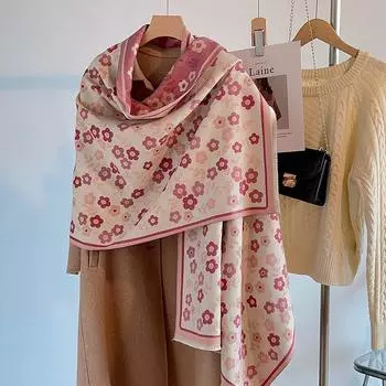 70 * 190 см осень и зима новый женский однотонный универсальный простой кисточкой имитация кашемира двухсторонний шарф теплый шарф атмосфера шаль 190*70cm