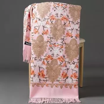 70 * 200 см осень и зима новый женский однотонный универсальный простой кисточкой имитация кашемира двухсторонний шарф теплый шарф атмосфера шаль 200*70cm