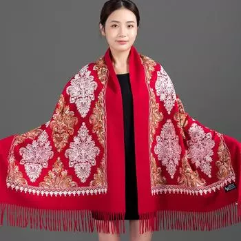 70 * 200 см осень и зима новый женский однотонный универсальный простой кисточкой имитация кашемира двухсторонний шарф теплый шарф атмосфера шаль 200*70cm