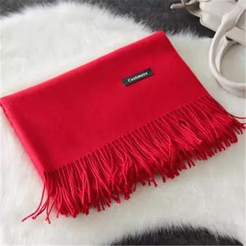 70*200 см осенне-зимний новый женский кашемировый шарф однотонный имитация кашемира шарф толстая вышитая кашемировая шаль 200*70cm красный