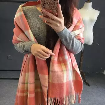 70 * 200cm Autumn/Winter 2025 New Imitation Cashmere Scarf Plaid Versatile Scarf, Warm And Thick Shawl For Women 200*70cm