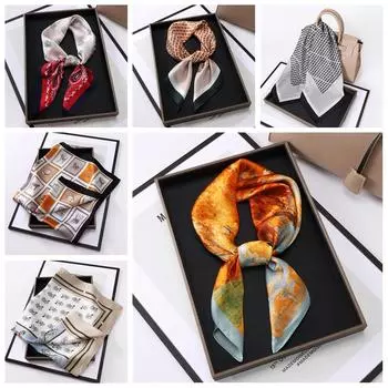 70*70 см роскошный цветочный принт шелковый квадратный шарф женский мягкий атласный платок повязка на голову хиджаб женская повязка на голову фуляр сумка лента 70*70cm