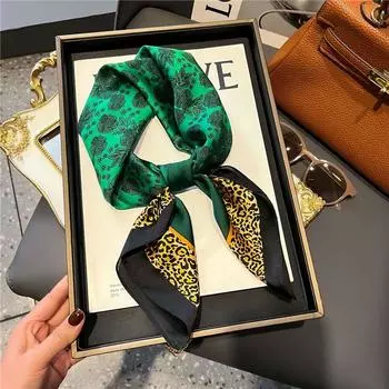 70*70 см шелковая шаль квадратный напечатанный шарф женский атласный ободок для волос мягкий шейный платок бандана фуляр 70*70cm