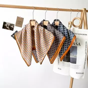 70*70 см весенний желтый шелковый шарф с рисунком «елочка» из хлопка, ретро-модный шарф, женский маленький квадратный шарф 70*70cm