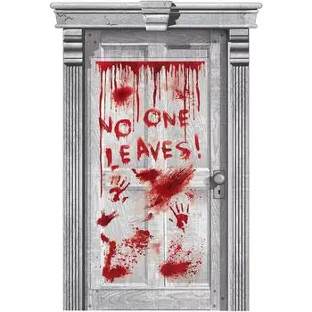 70,8x35,4 дюйма Украшение на дверь с капающей кровью | Украшение на Хэллоуин, украшение на дверь, фото, крыльцо, сцена, подвесная ткань One Size