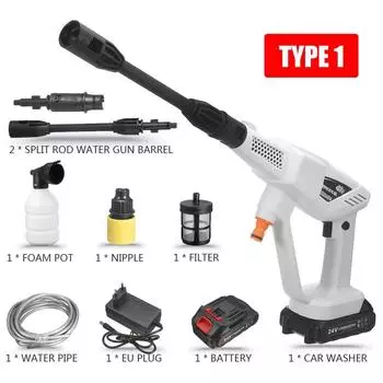 70 бар, беспроводная мойка высокого давления, 10000 мАч, распылители, водяные пистолеты, генератор пены, насадка для аккумулятора 18 В 1 X Battery