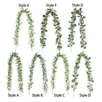 70-дюймовые искусственные зеленые листья виноградной лозы ротанга деревенские реалистичные искусственные подвесные растения для входной двери универсальные аксессуары