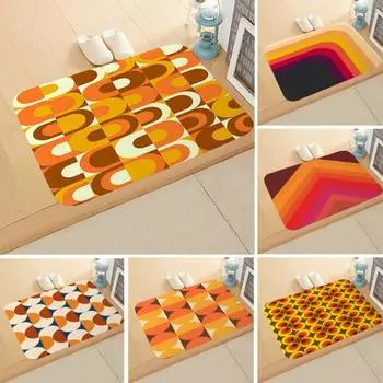 70-е годы Ретро промышленность полиэстер коврик для двери ковер коврик для ног противоскользящий моющийся вход кухня спальня балкон туалет 40x60 см 30X50cm