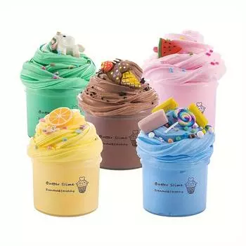 70 мл набор пушистых масляных слизей с ароматными слаймами «сделай сам», ананас, фруктовые подвески, слизь, супер мягкие и нелипкие игрушки-подарок на день рождения