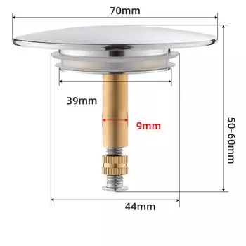 70 мм Заглушка для слива ванны Заглушка для слива Отверстие для большинства раковин и ванн