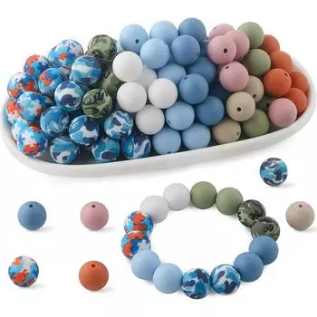 70 шт 15 мм круглые бусины своими руками корова леопардовый принт силиконовый брелок ручка ювелирные изделия изготовление поделок