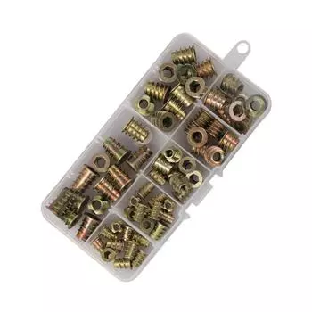 70 шт. гайки с резьбой из цинкового сплава, вставки для деревянной мебели, болты, соединительные элементы с шестигранным гнездом для привода, винтовые вставки