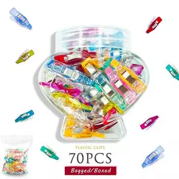 70 шт. многофункциональные крепкие зажимы в форме сердца, зажимы для хранения в домашнем офисе, скрепки для бумаг, визитные карточки, альбом, фотоклипы (в коробке / в мешке) 70pcs with bag разноцветный