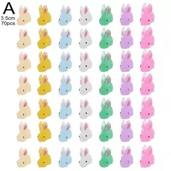70 шт. мультяшный миниатюрный кролик смоляная светящаяся мини-фигурка кролика DIY заколка для волос кролик телефон Mini R O3V4 Color mixing-M