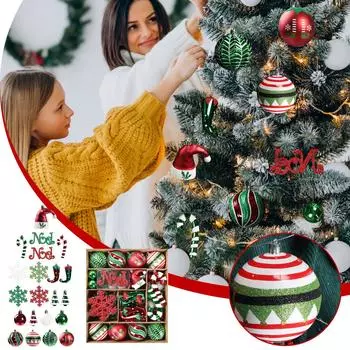 70 шт. Праздничные подвесные украшения на день рождения с рисунком на рождественскую елку One Size