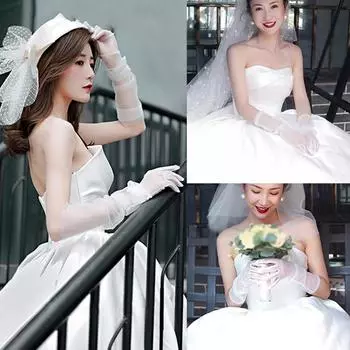 70 см прозрачные перчатки из тюля ультратонкие перчатки длинные перчатки до локтя фотосессии белый