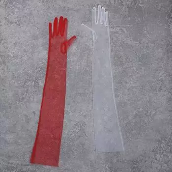 70 см прозрачные перчатки из тюля ультратонкие перчатки длинные перчатки до локтя фотосессии белый