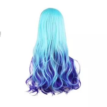70 см женский градиентный цвет длинный большой волнистый кудрявый полный парик для косплея аниме вечеринки