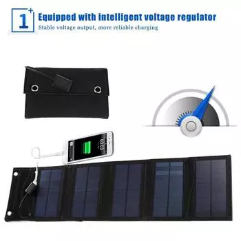 70 Вт Складная USB 5 В Солнечная Панель Внешний Аккумулятор Портативный Водонепроницаемый Солнечные Панели Зарядное Устройство Уличный Мобильный Телефон Для Кемпинга Пеших Прогулок чёрный