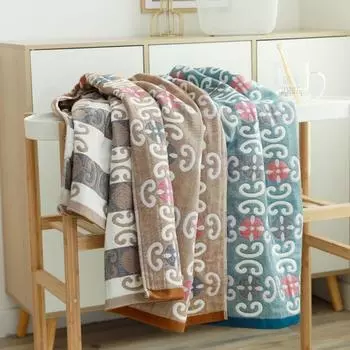 70 X 140 см хлопковое банное полотенце для взрослых большое полотенце 4-слойное чистое хлопковое марлевое пляжное полотенце полотенце для обертывания, 1 шт. синий