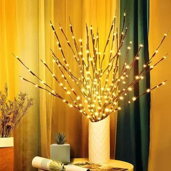70CM 20 LED Twig Lighted Branch Vase Filler Tree Branch Light Christmas Wedding Christmas New Year Decorative Lights Night Lamp None теплый белый