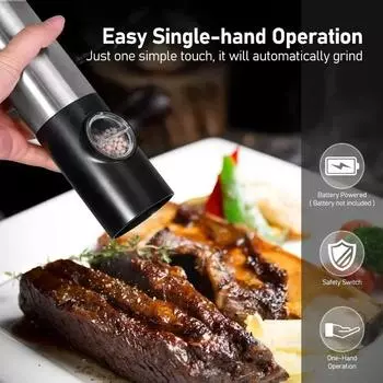 70ml Pepper Mill Grinders Electric Salt Pepper Grinder Adjustable Roughness Freshly Ground Pepper Powder Grinder Kitchen Tool