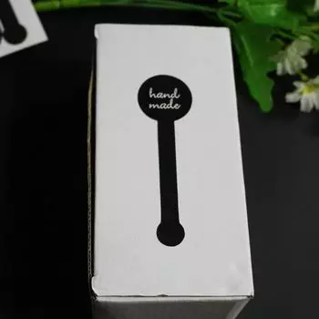 70Pcs 10*3CM Hand Made Black Self-adhesive Handmade Cake Baking Paper Sticker Stickers Kraft 10 x 3cm