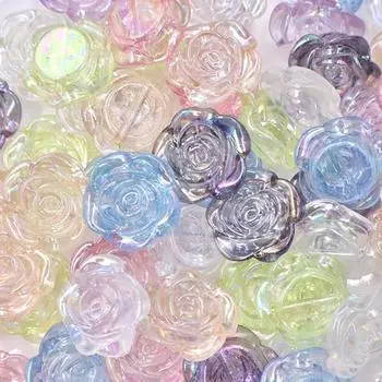 70шт Роза Камелия DIY Кремовая резинка Аксессуары из смолы 70pcs