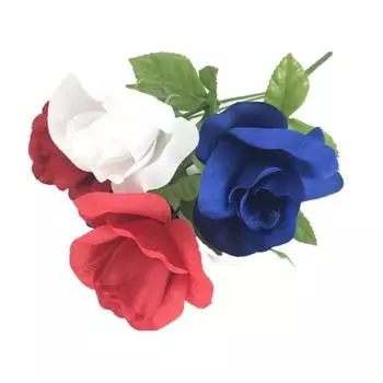 70th Queens Platinum Jubilee Red White Blue Flower Simulation Decor Bouquet Rose Red Blue Wihte