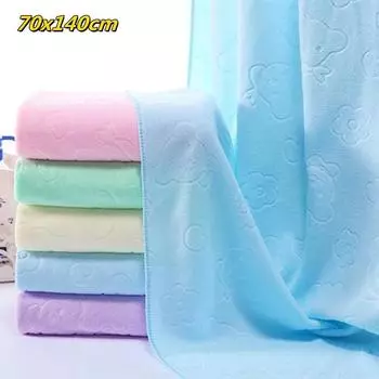 70x140 см микрофибра жаккардовый медведь мультфильм мужчины и женщины большой банный халат для пляжа загара плавание тренажерный зал йога пара подарок 70x140cm жёлтый