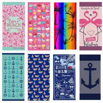 70x150 см микрофибра летнее впитывающее пляжное полотенце с принтом для взрослых купальный костюм чехол для дома отель путешествия ванная комната душ коврик для ванной 70x150cm