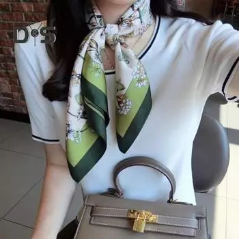 70x70 см квадратный шарф из искусственного шелка, весна-лето, дышащий женский платок на голову, шейный платок, защита от солнца, искусственная атласная бандана, шарф для волос A