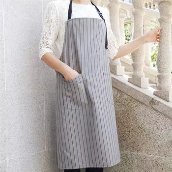 70x75cm Cotton Geometry Striped Grid Adult Apron Home Kitchen Cooking Baking Cleaning Tool