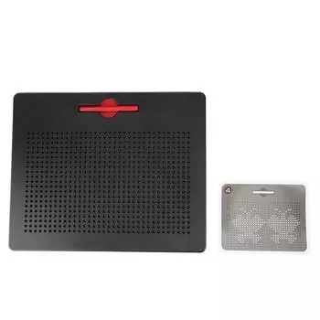 714 шт. Магнитные бусины для рисования, блокнот для записей, доска для эскизов с ручкой, детские развивающие игрушки (черный) чёрный