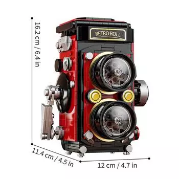 719PCS Retro Camera Building Blocks DIY Model ABS Plastic Ornament Movable Lens Educational Gift for Kids Adults Building Blocks