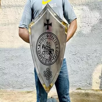 71,12 см средневековый рыцарь-тамплиер щит нагревательный щит 18 калибр стальной щит