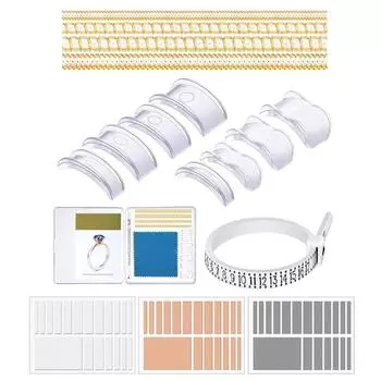 71 шт. Регулятор размера колец для свободных колец Регулятор размера колец Изменение размера колец с полировальной тканью Измерительный инструмент Невидимый